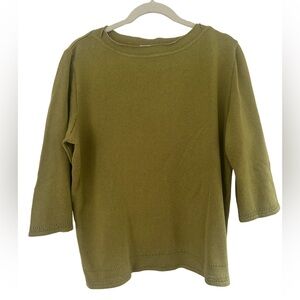 Ann Max Olive Green 3/4 Sleeves Top Made in Italy 🇮🇹
